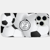 Monogram Soccer Ball iPhone Case (Rückseite (Horizontal))