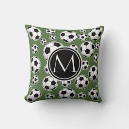 Monogram Soccer - Baumkopf Kissen