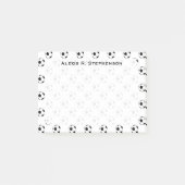 Monogram Soccer Futbol Balls auf Weiß Post-it Klebezettel (Vorderseite)