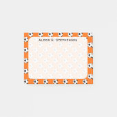 Monogram Soccer Futbol Balls Orange Post-it Klebezettel (Vorderseite)