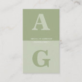 Monogram Social Media Mouse Green Business Card Visitenkarte (Vorderseite)