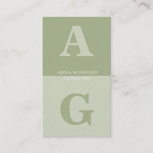 Monogram Social Media Mouse Green Business Card Visitenkarte (Vorderseite)