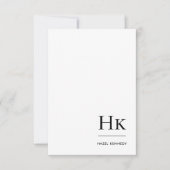 Monogram Social Notecard Beruflich Name Einfach Mitteilungskarte (Vorderseite)