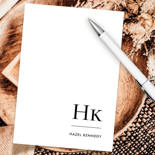 Monogram Social Notecard Beruflich Name Einfach Mitteilungskarte