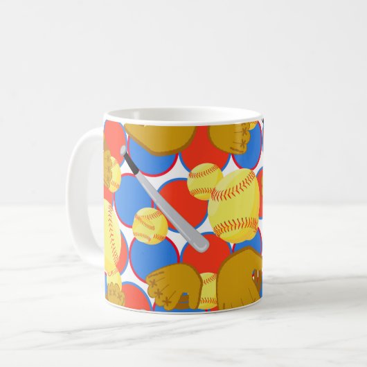 Monogram Softball Kaffeetasse (Vorderseite Links)