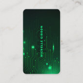 Monogram Software Engineer Modern Neon Green Visitenkarte (Vorderseite)
