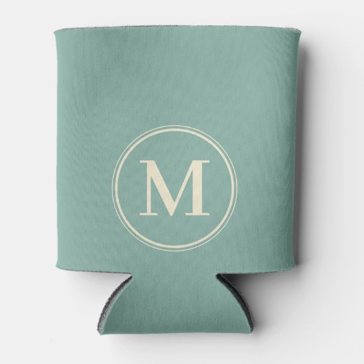 Monogram Solid Aqua Riff Farbe Dosenkühler (Vorderseite)