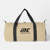 Monogram Solid Beige Name Text Einfach für ihn Duffle Bag (Vorderseite)