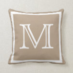 MONOGRAM Solid beige Tan taupe schlichtes Kissen<br><div class="desc">Benutzerdefinierte Vorlage für Drehkissen - individuell angepasste Kissen. Personalisieren Sie mit Ihrem eigenen Namen, Muster, Design, Zitat, Monogramm oder Foto. Verwenden Sie unsere coolen Vorlagen, Kunstwerke, Fotos, Grafiken und Illustrationen, fügen Sie dann Namen, Text, Anführungszeichen und Monogramme hinzu, um Ihr eigenes Kissen zu erstellen. Klicken Sie auf die Schaltfläche "Anpassen!",...</div>