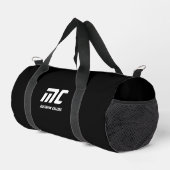 Monogram Solid Black Name Text Einfach für ihn Duffle Bag (Rechte Ecke)