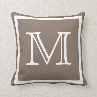 MONOGRAM Solid dark beige Tan taupe schlichtes Kis Kissen