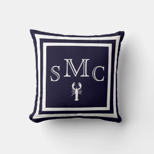 MONOGRAM Solid dunkelblau schlichtes Kissen
