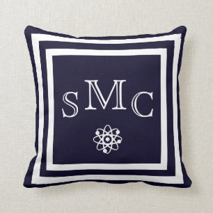 MONOGRAM Solid dunkelblau schlichtes Kissen
