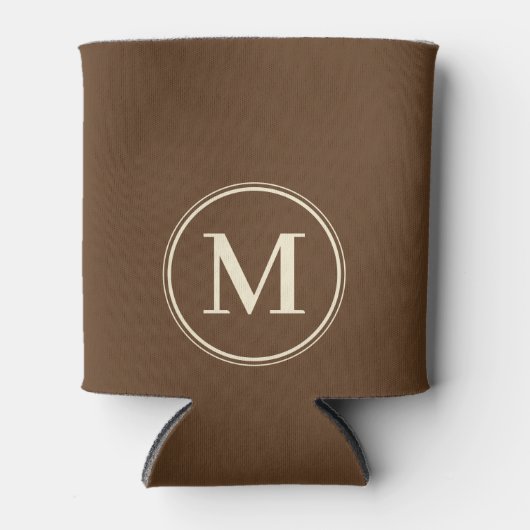 Monogram Solid Forest Braun Farbe Dosenkühler (Vorderseite)