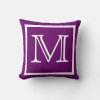 MONOGRAM Solid Lila Traube schlichtes Kissen