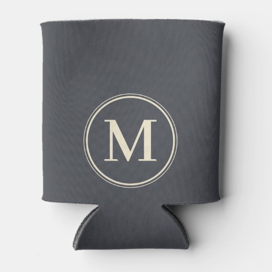 Monogram Solid Mittelmeer-Grau Farbe Dosenkühler (Vorderseite)