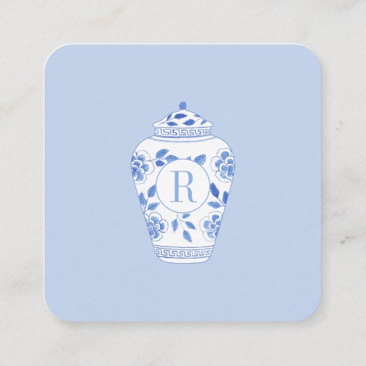 Monogram Something Blue Polterabend QR UAWG Begleitkarte (Rückseite)