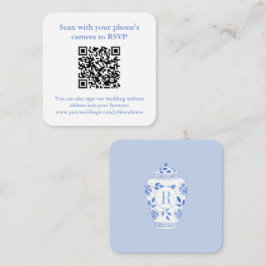 Monogram Something Blue Polterabend QR UAWG Begleitkarte