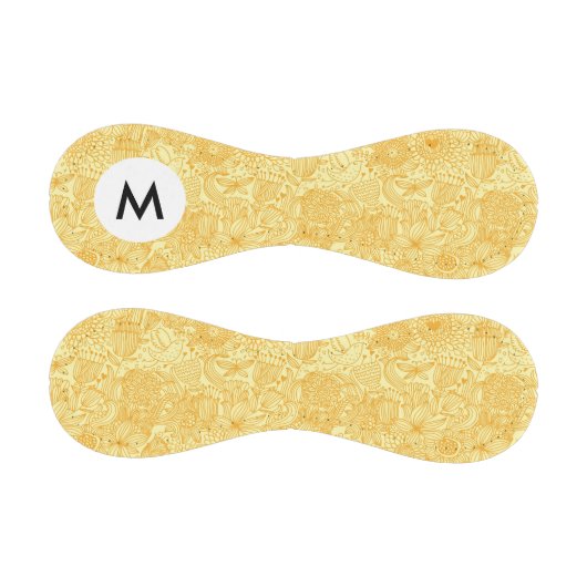 Monogram Sommerblumenmuster in warmen Farben Baseball (Paneele)