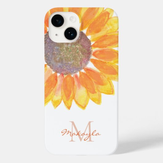 Monogram Sonnenblume Case-Mate iPhone Hülle (Rückseite)