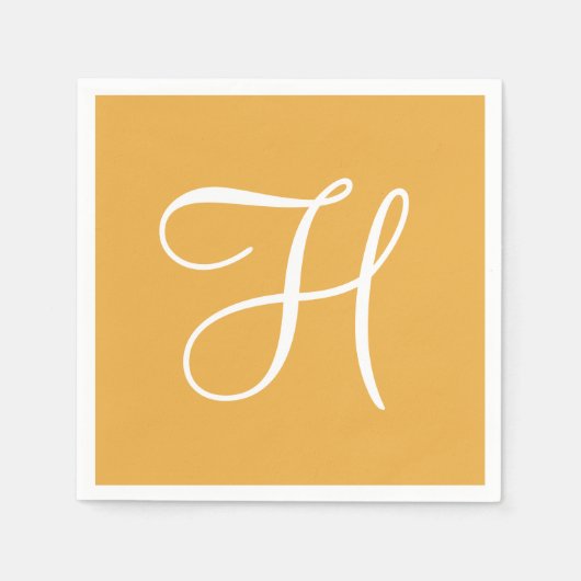 Monogram Sonnenblume Klasse farbiges Papier Napkin Serviette (Vorderseite)