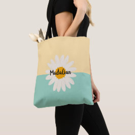Monogram Sonnenblume niedlicher Farbblock Blau Bei Tasche