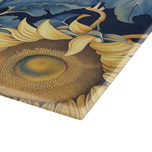 Monogram Sonnenblume Schneidebrett (Ecke)