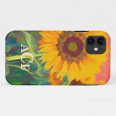 Monogram Sonnenblumen Artwork Case-Mate iPhone Hülle (Rückseite (Horizontal))