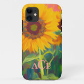 Monogram Sonnenblumen Artwork Case-Mate iPhone Hülle (Rückseite)