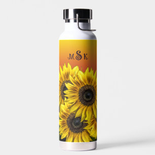 Monogram Sonnenblumen Trinkflasche