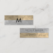 Monogram Sophisticed Sepia Gray Color Blocks Mini Visitenkarte (Vorne/Hinten)