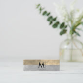 Monogram Sophisticed Sepia Gray Color Blocks Mini Visitenkarte (Stehend Vorderseite)