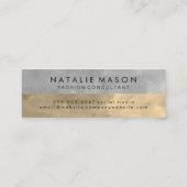 Monogram Sophisticed Sepia Gray Color Blocks Mini Visitenkarte (Rückseite)