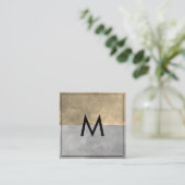 Monogram Sophisticed Sepia Gray Color Blocks Quadratische Visitenkarte (Stehend Vorderseite)