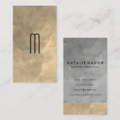 Monogram Sophisticed Sepia Gray Color Blocks Visitenkarte (Vorne/Hinten)