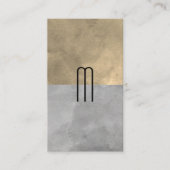 Monogram Sophisticed Sepia Gray Color Blocks Visitenkarte (Vorderseite)