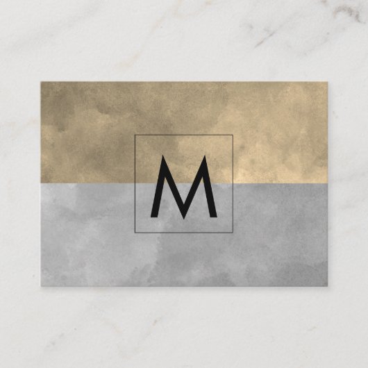 Monogram Sophisticed Sepia Gray Color Blocks Visitenkarte (Vorderseite)