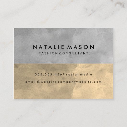 Monogram Sophisticed Sepia Gray Color Blocks Visitenkarte (Rückseite)