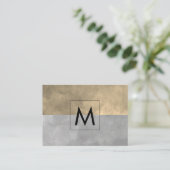 Monogram Sophisticed Sepia Gray Color Blocks Visitenkarte (Stehend Vorderseite)