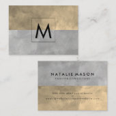 Monogram Sophisticed Sepia Gray Color Blocks Visitenkarte (Vorne/Hinten)