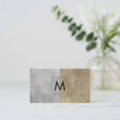 Monogram Sophisticed Sepia Gray Color Blocks Visitenkarte (Stehend Vorderseite)