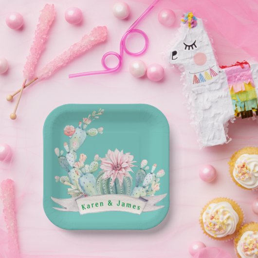 Monogram Southwest Blue Pappteller (Party)