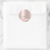 Monogram Spark Rose Blush Initialen Name Strokes Runder Aufkleber (Tasche)