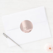 Monogram Spark Rose Blush Initialen Name Strokes Runder Aufkleber (Umschlag)