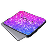 Monogram Sparkle Personalisiert Electronics Bag Laptopschutzhülle (Vorne Knopf)