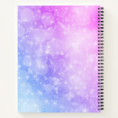 Monogram Sparkling Silver, Lila Blue Glittering Notizblock (Rückseite)