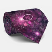 Monogram Sparkling Spider Webs Business Necktie Krawatte (Gerollt)