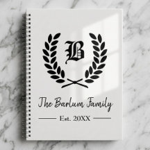 Monogram SpiralNotebook mit personalisiertem Famil