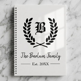 Monogram SpiralNotebook mit personalisiertem Famil Notizblock