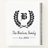 Monogram SpiralNotebook mit personalisiertem Famil Notizblock (Rückseite)